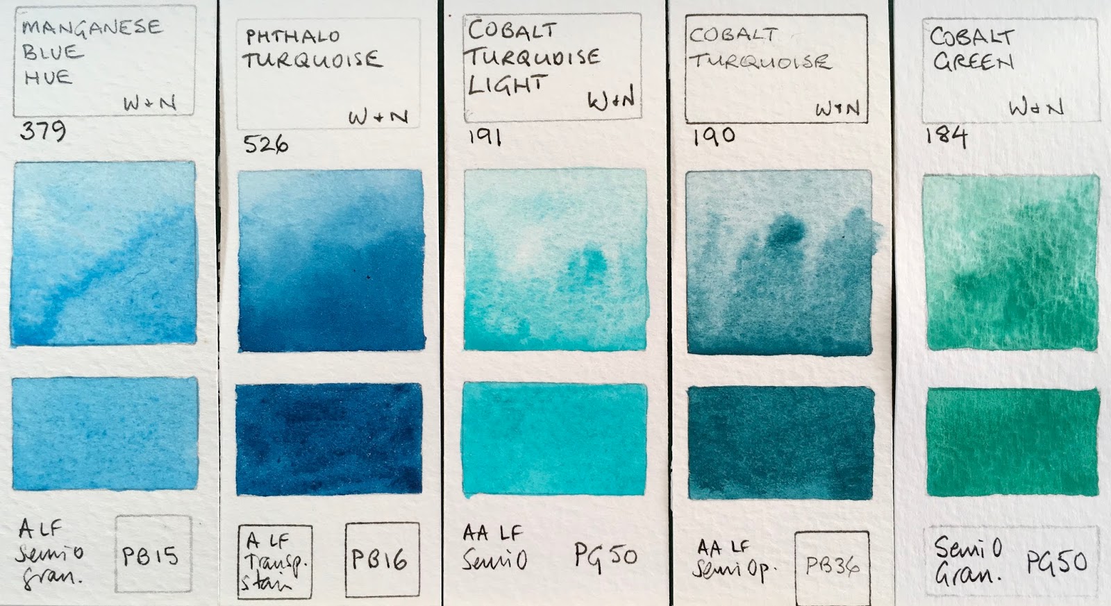 Winsor & Newton Professional Water Colour Half Pans Half Pan Cobalt  Turquoise Light