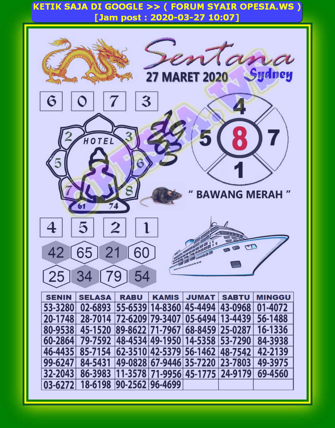 1 New Message Kode Syair Sydney 27 Maret 2020 Forum Syair Togel Hongkong Singapura Sydney