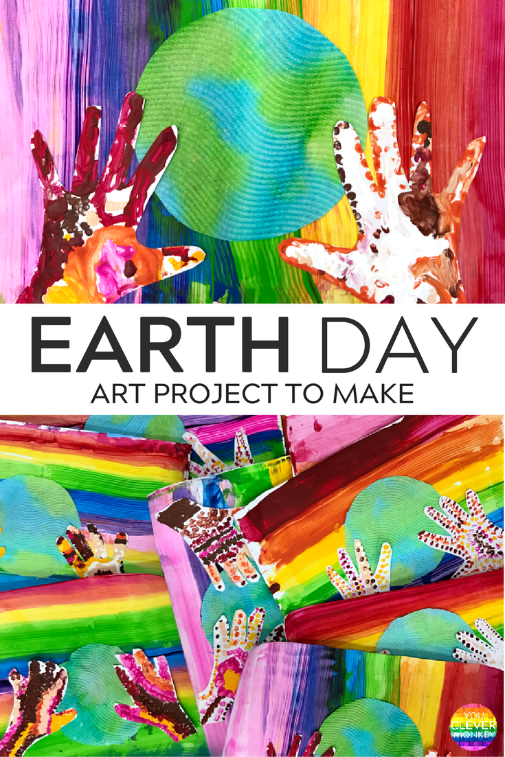 Stunning Earth Day Art Work to Make - combine three simple art techniques to create this stunning art project. Perfect for preschoolers and older children | you clever monkey