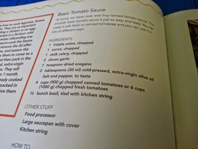 Noodle Kids book basic tomato sauce recipe