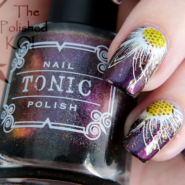 Tonic Polish Taffeta Uber Chic daisy nail art 