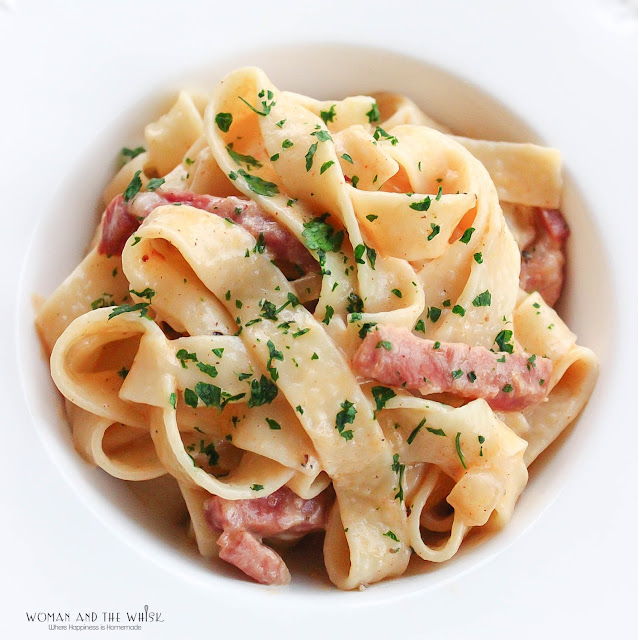 Woman and the Whisk Pappardelle With A Tasso Ham Cream Sauce