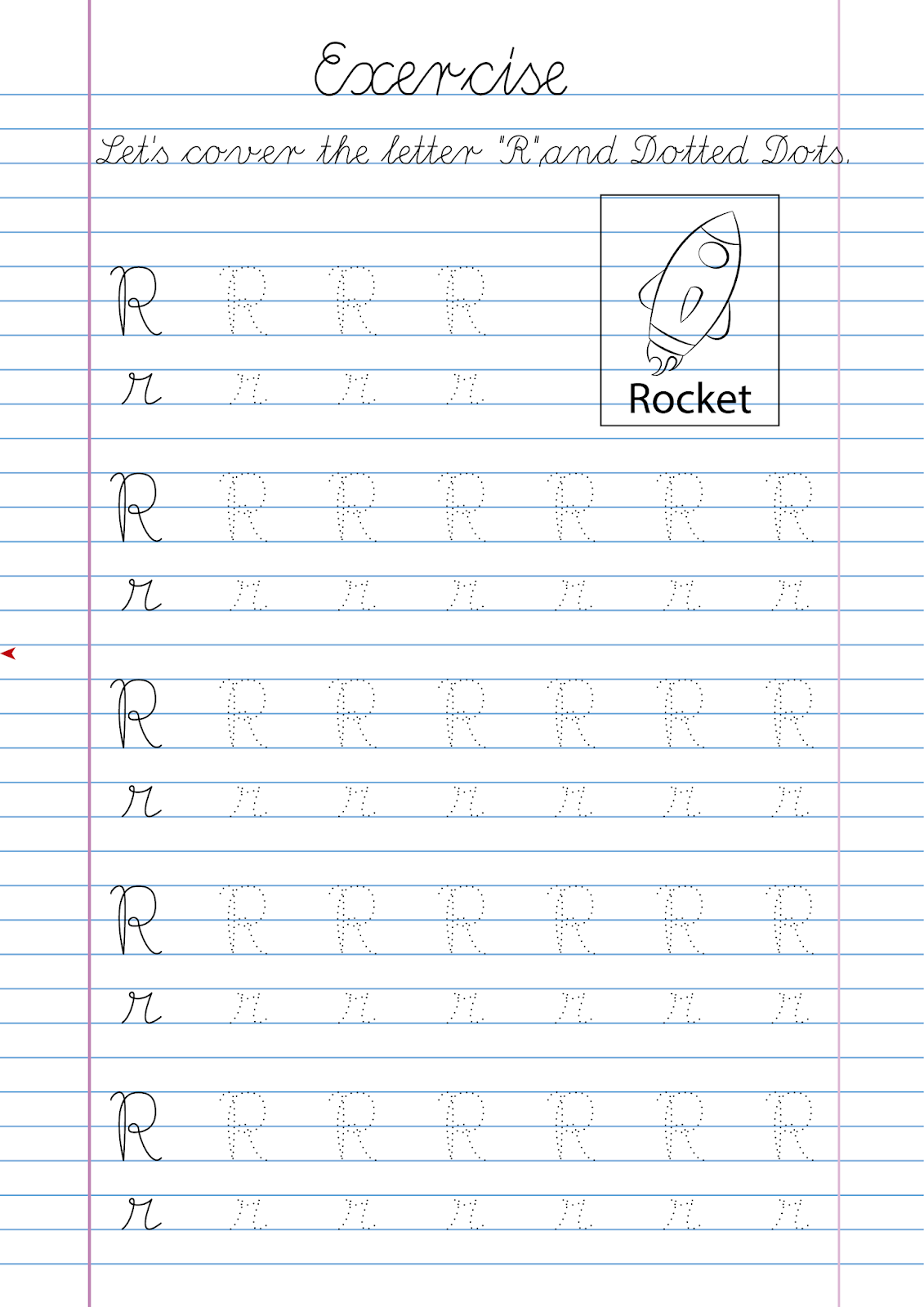 To print // dotted activity letter "R" in PDF