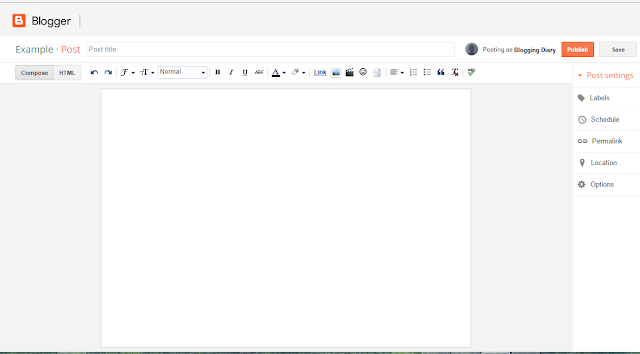 creating a blog post on blogger
