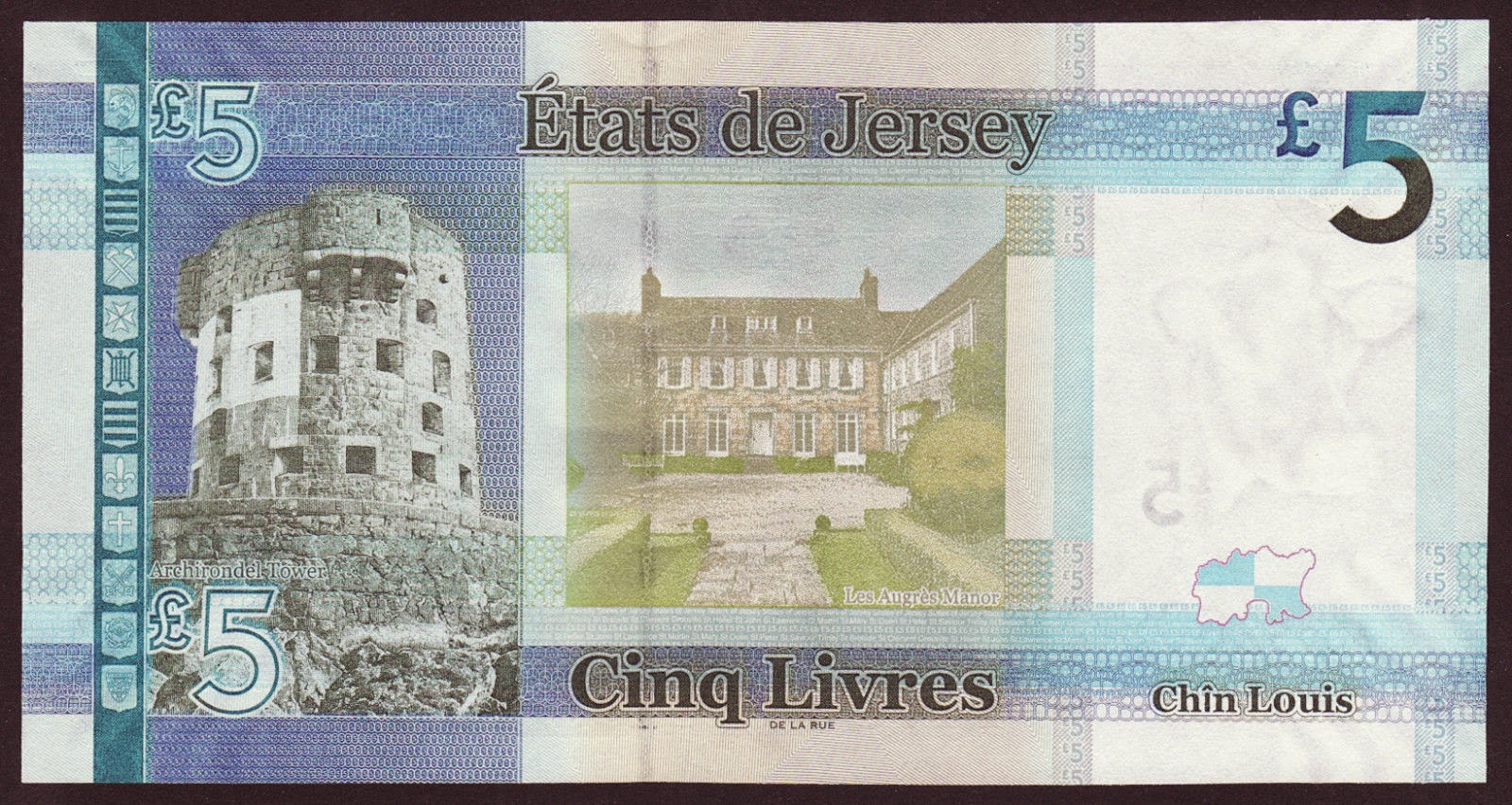 Jersey 5 Pounds banknote 2010 Queen Elizabeth IIWorld Banknotes