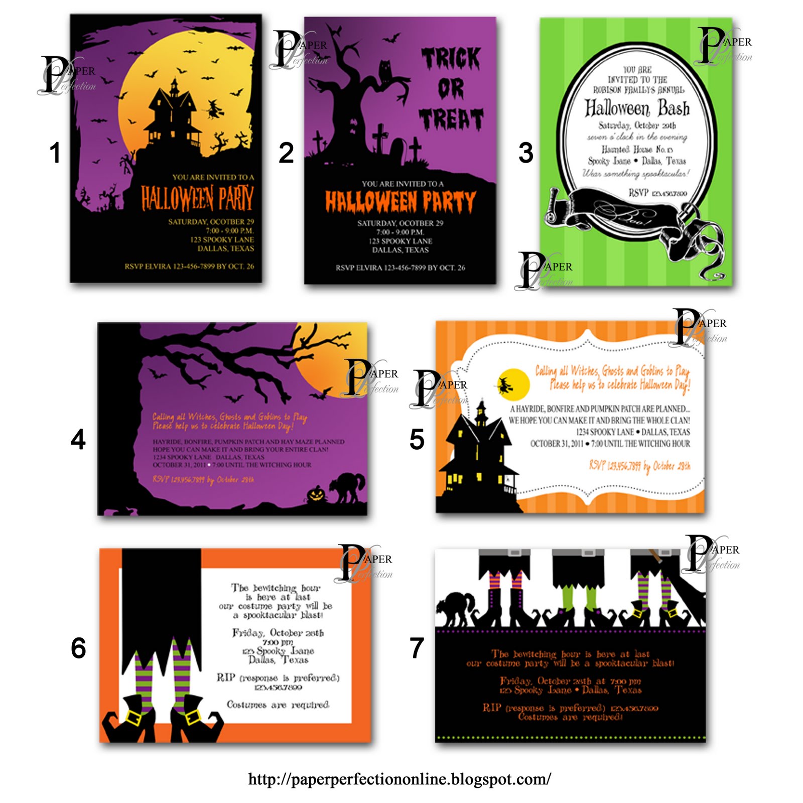 Paper Perfection: Halloween Printable Invitations