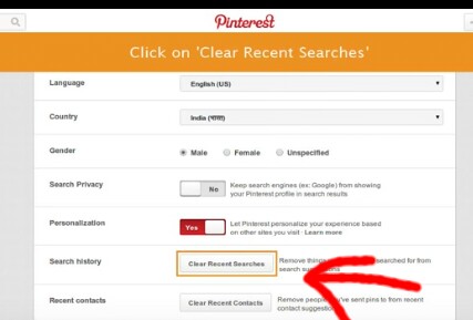 How To Remove your Search History On Pinterest