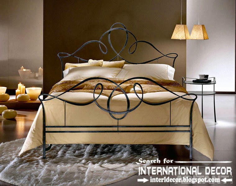 stylish Italian wrought iron beds and headboards 2015, black wrought iron bed