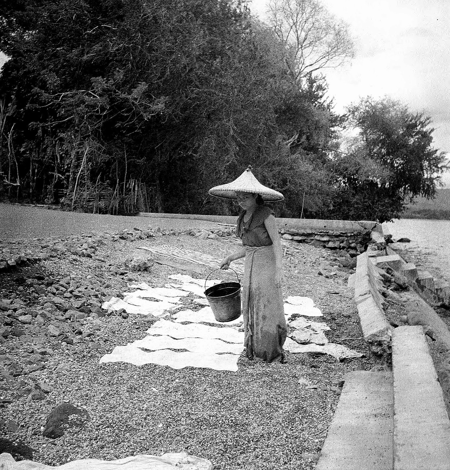 Woman Bleaching Clothes on the Shores of Taal Lake, 1933 Batangas