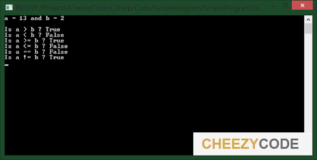 cheezycode-csharp-relational-operator