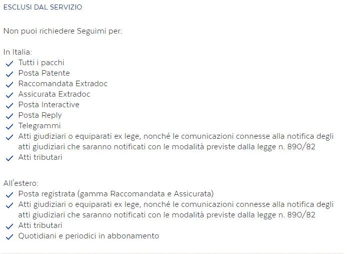 MODULO SEGUIMI POSTE ITALIANE SCARICARE