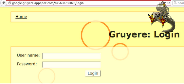 Login Gruyere