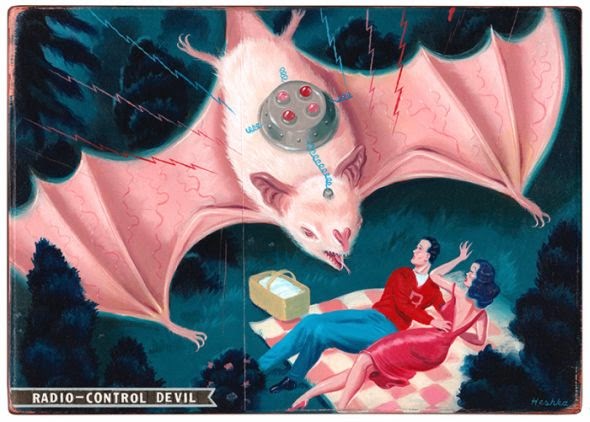 Ryan Heshka ilustrações surreal ficção científica vintage terror pulp