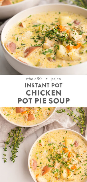 Healthy Chicken Pot Pie Soup (Paleo, Whole30)