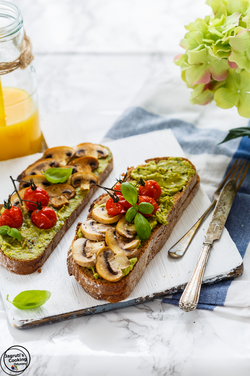 Jagruti's Cooking Odyssey Pistachio, Avocado Butter toast with roasted