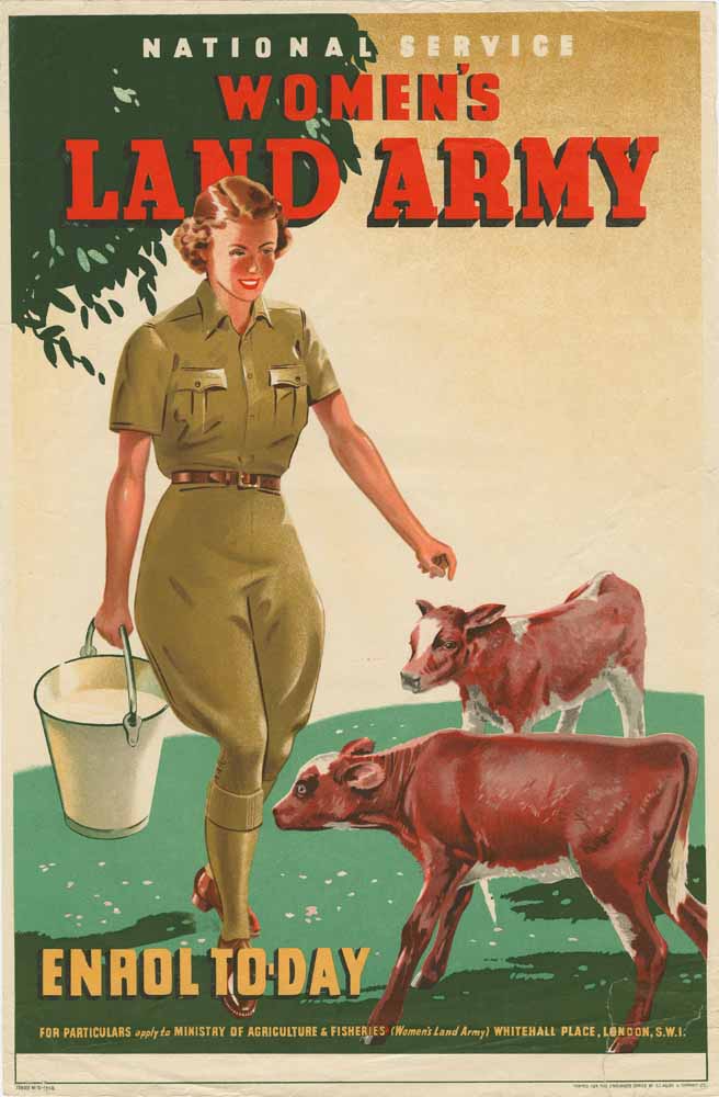 Two Men and a Little Farm VINTAGE POSTER SUNDAY, WOMEN'S LAND ARMY