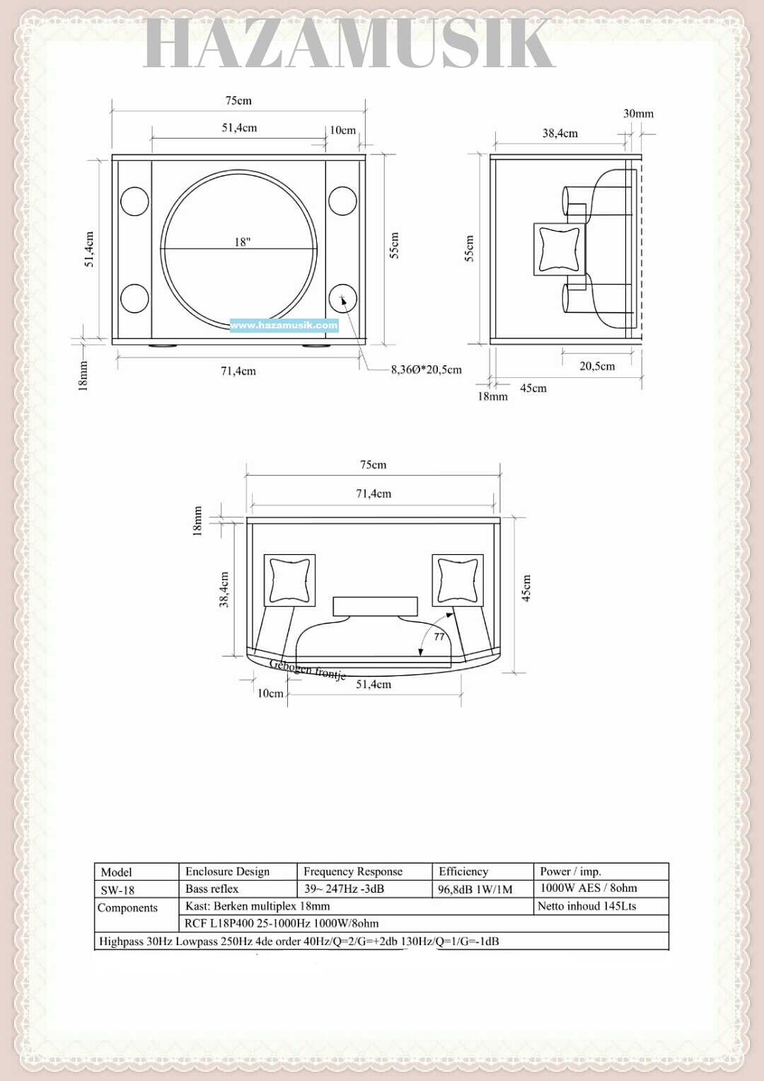 box speaker bass reflex