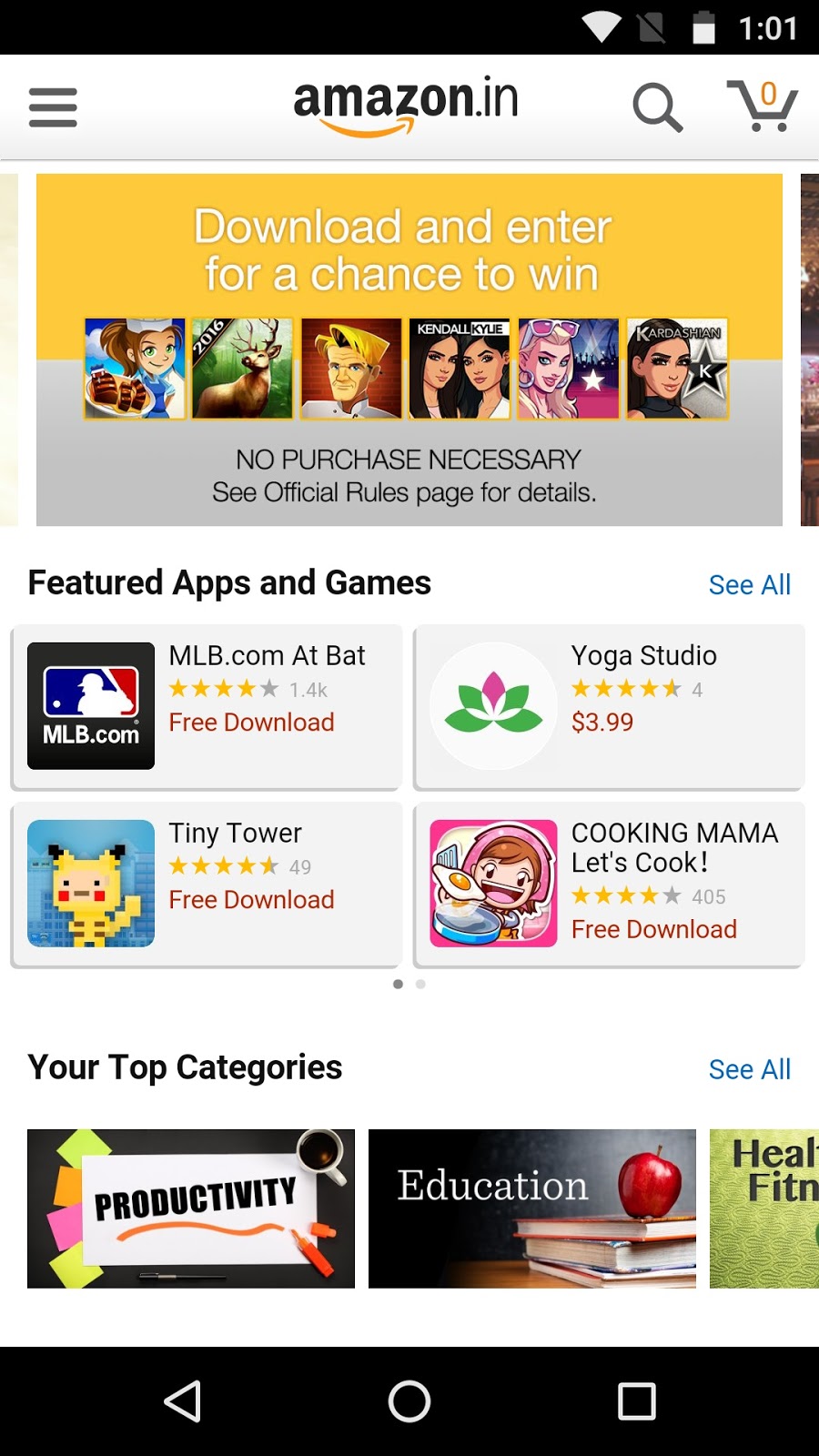 how to search on amazon app store