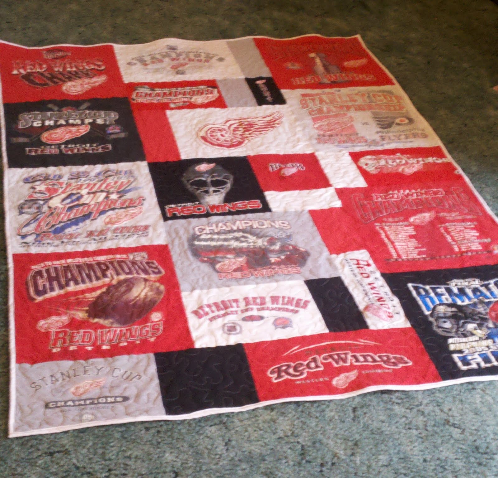 Ionia Quilt Works: Red Wings T-Shirt quilt