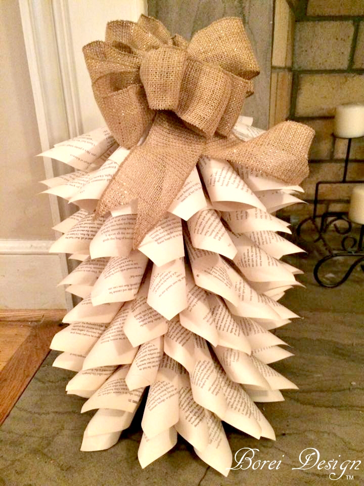 DIY: How To Make Upcycled Book Page Christmas Trees