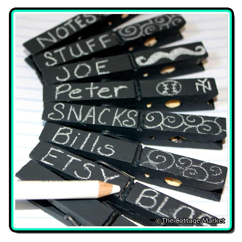 Chalkboard Clothespins DIY It's A Cinch The Cottage Market