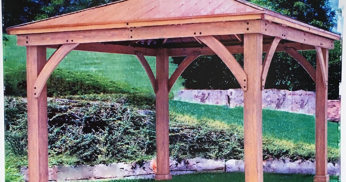 Yardistry 12' x 12' Wood Gazebo with Aluminum Roof Costco Weekender