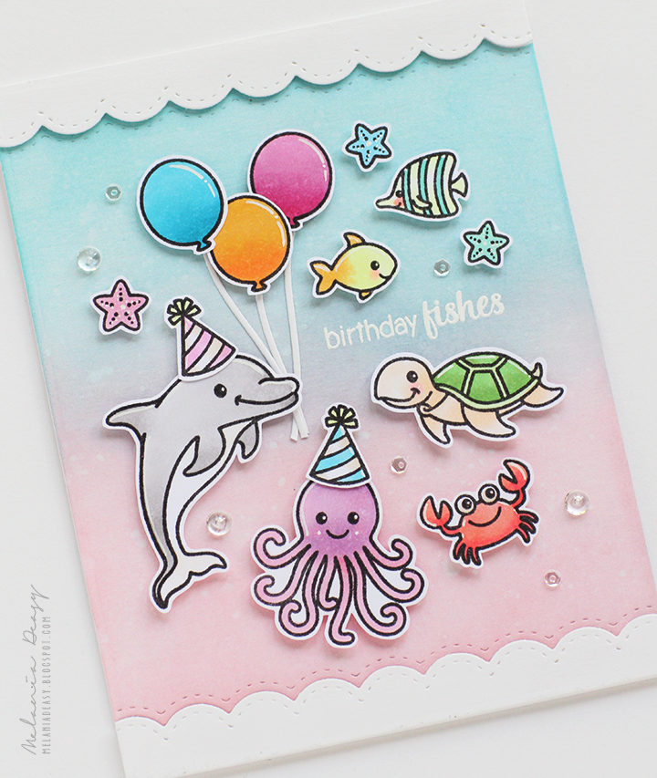 Sunny Studio Stamps: Magical Mermaids & Oceans of Joy Pink Under the Sea Card by Melania Deasy
