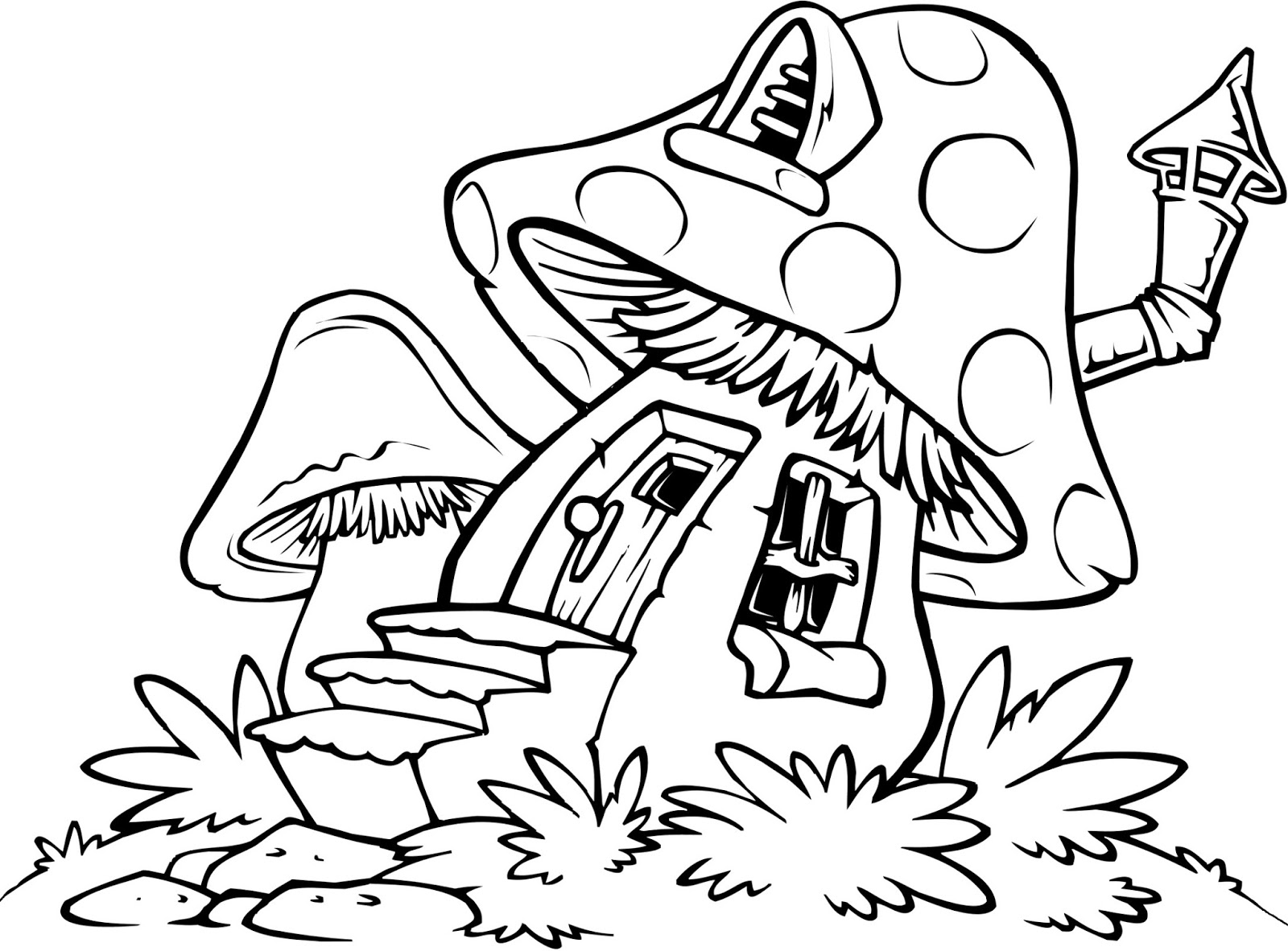 Mushroom House Coloring Pages Coloring Pages mushroom-house-coloring-pages-coloring-pages