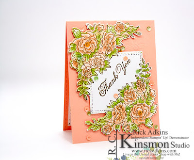 Climbing Roses Stamp Set, Stampin' Up!, Rick Adkins, Thank You Card