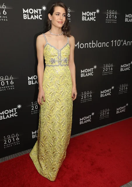 Charlotte Casiraghi,Hugh Jackman and Montblanc CEO Jérôme Lambert attend the Montblanc 110 Year Anniversary Gala Dinner