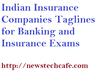 Indian Insurance Companies Taglines for Banking and Insurance Exams