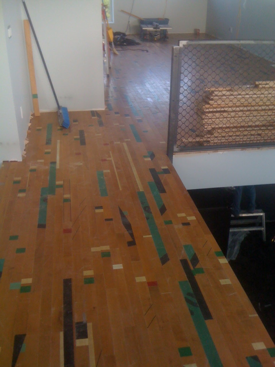 Chasing Net Zero Reclaimed gym floor for the loft [homeschooling] room!