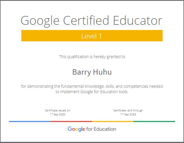 L1 Google Educator Cert