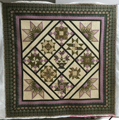 Sampler Quilt made by Pauline,  custom quilted by Frances Meredith at Fabadashery Long Arm Quilting