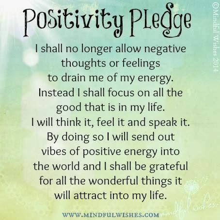 Life - Reflections on my journey...: Positivity Pledge