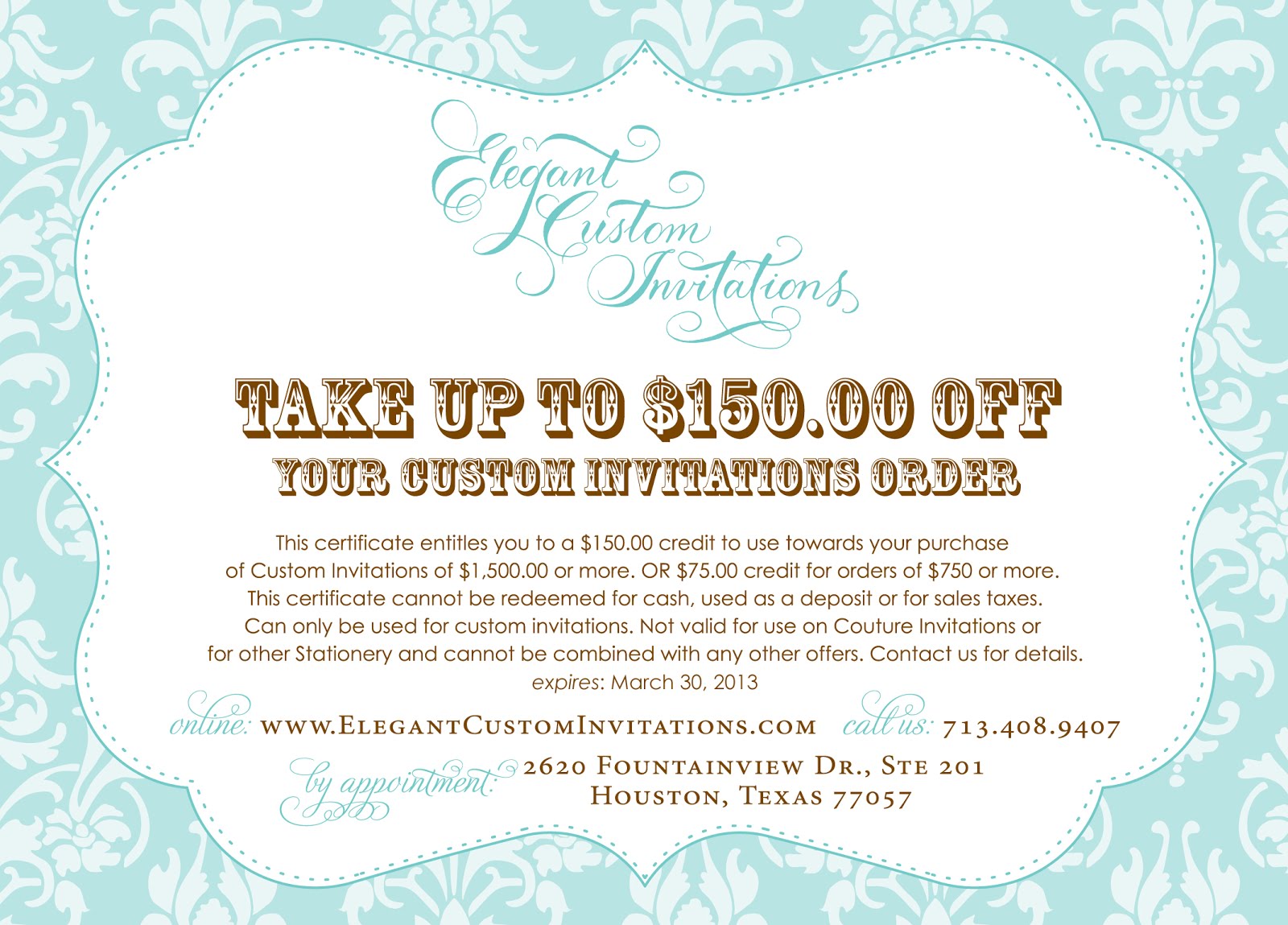 Wedding Invitations Houston Elegant Custom Invitations Special Offer