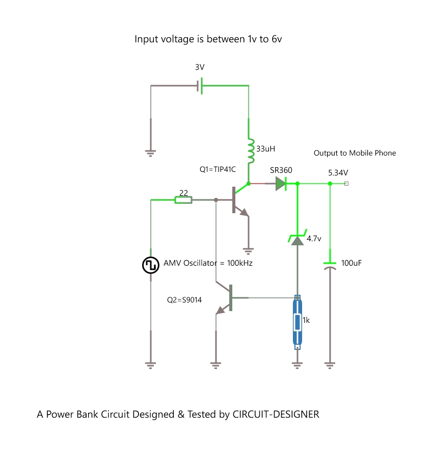 CIRCUITRY DESIGNER: High Efficiency Power Bank Circuit