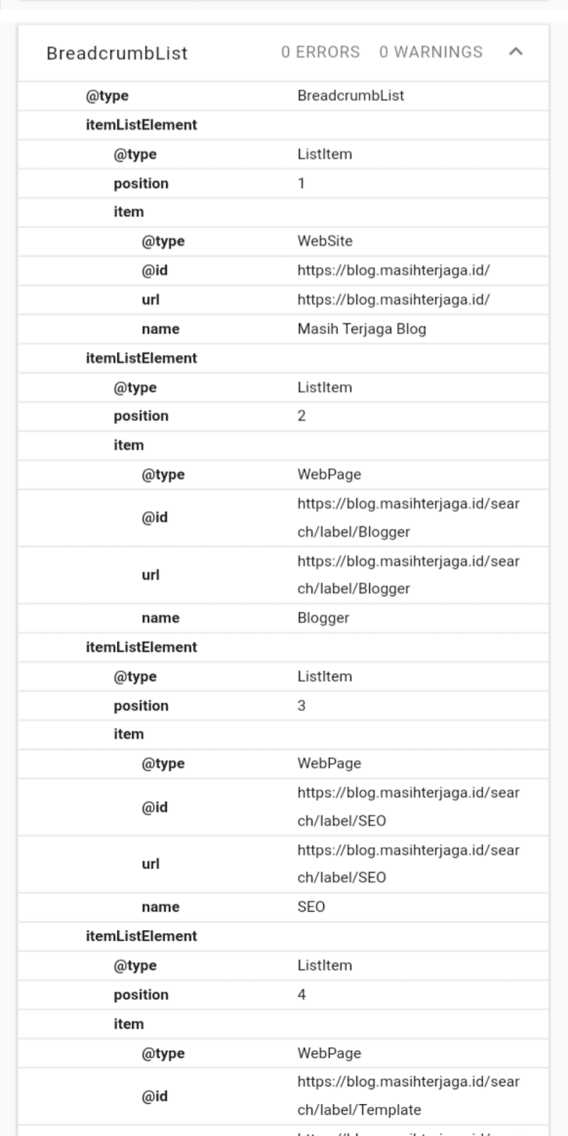 Breadcrumb SEO Dengan Markup Schema JSON Contoh Breadcrumb SEO Friendly Blogger