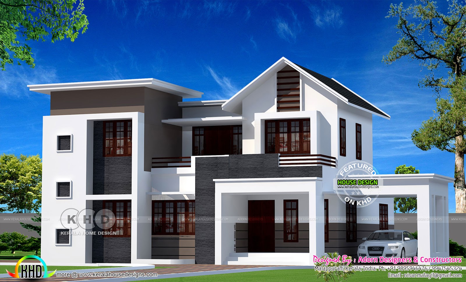  3D  vs  Real home  design  Kerala home  design  and floor plans 