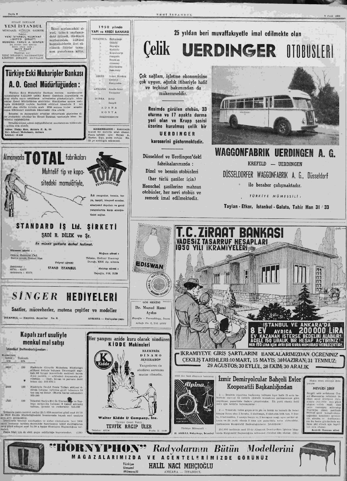 9 Ocak 1950 Yeni Istanbul Tam Metin