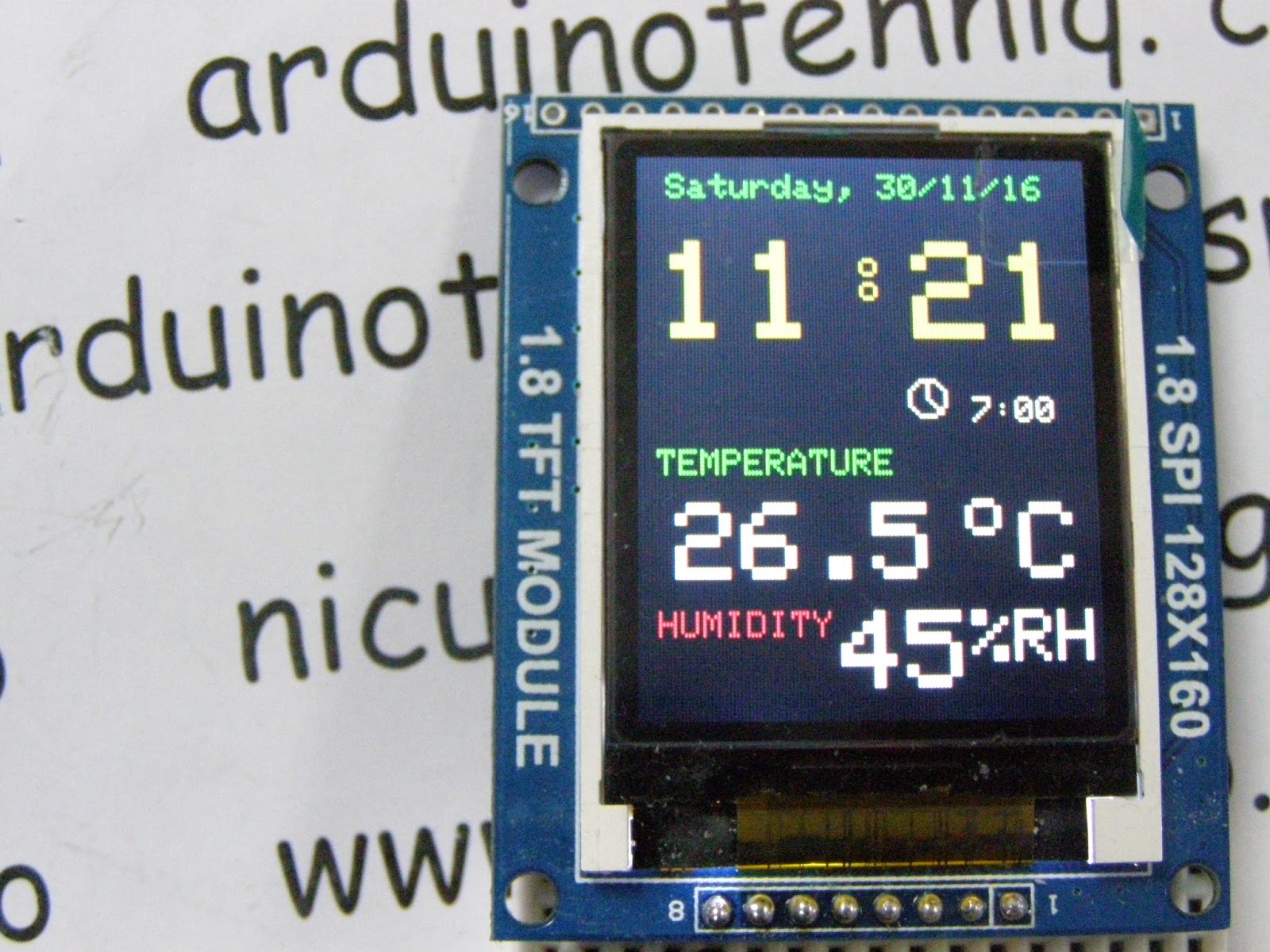 Arduino tehNiq Another adjusting clock with alarm, hygrometer