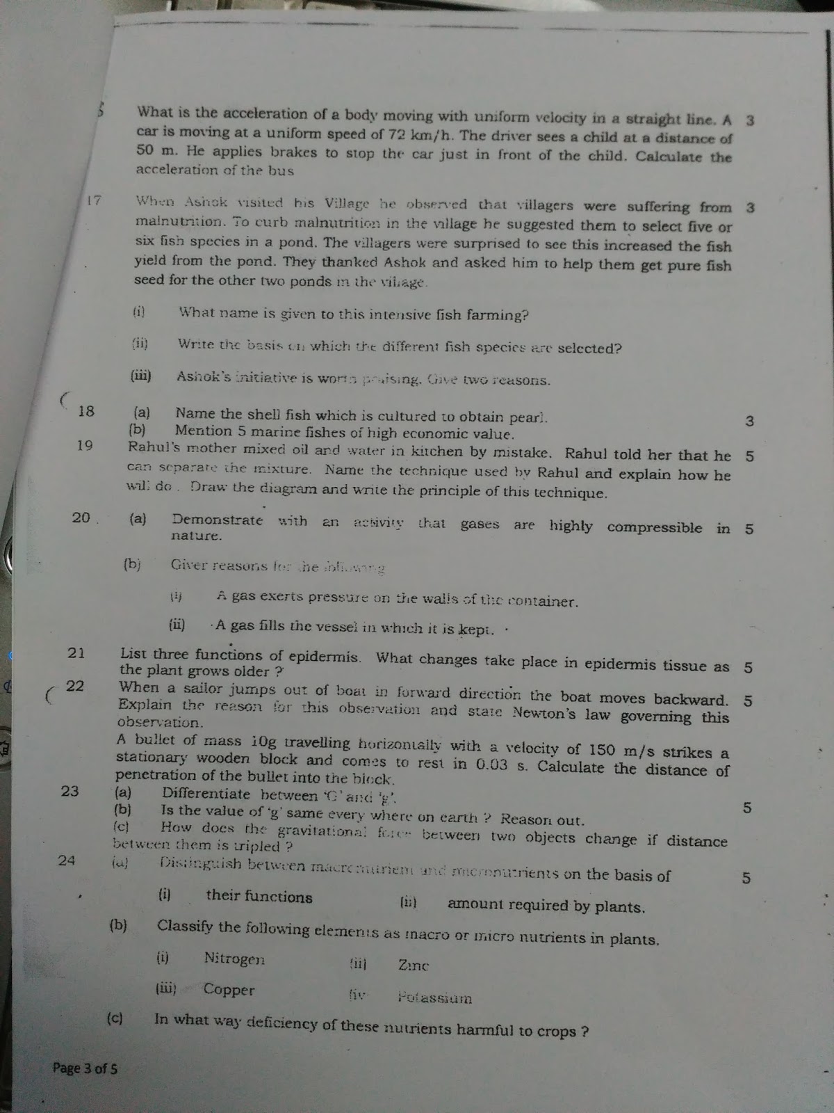 APS, Golconda Priyanka Gupta CLASS 9 / SCIENCE / LAST YEAR QUESTION