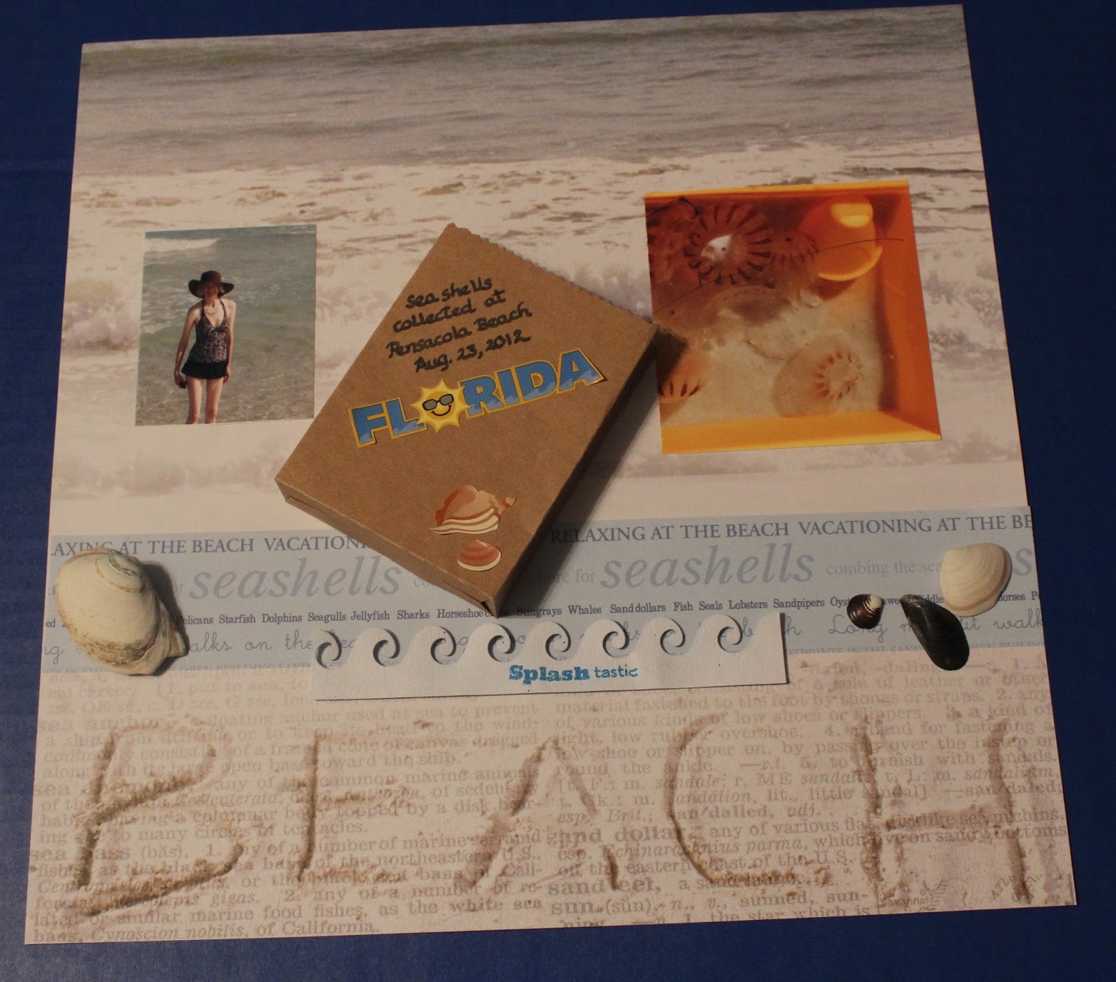 Created by Sunshine HoneyBee Pensacola Beach FL Vac Seashell Scrapbook