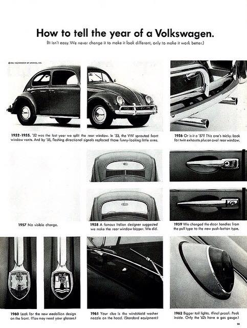 Just A Car Guy: differences in VW bug years