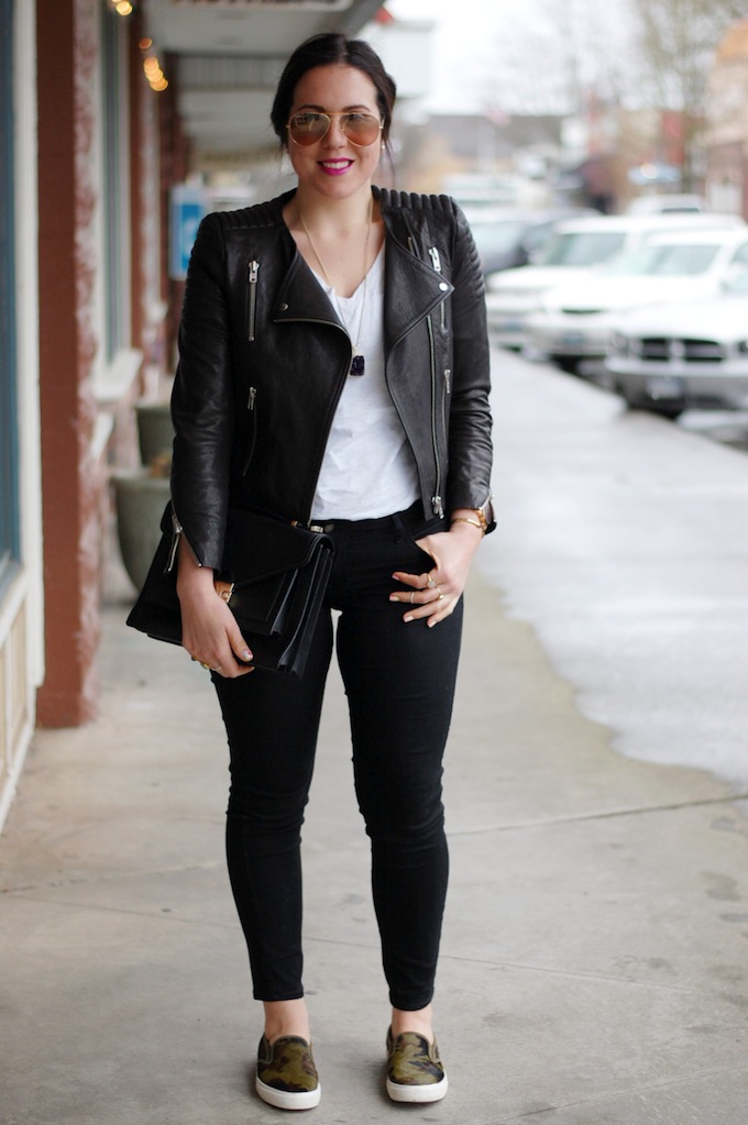 H&M Icons leather jacket Vancouver fashion blogger Aleesha Harris Covet and Acquire