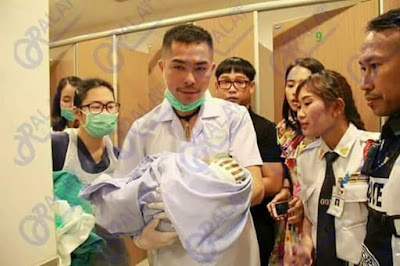 Photos: Newborn baby boy found dumped in garbage bin of a shopping mall toilets