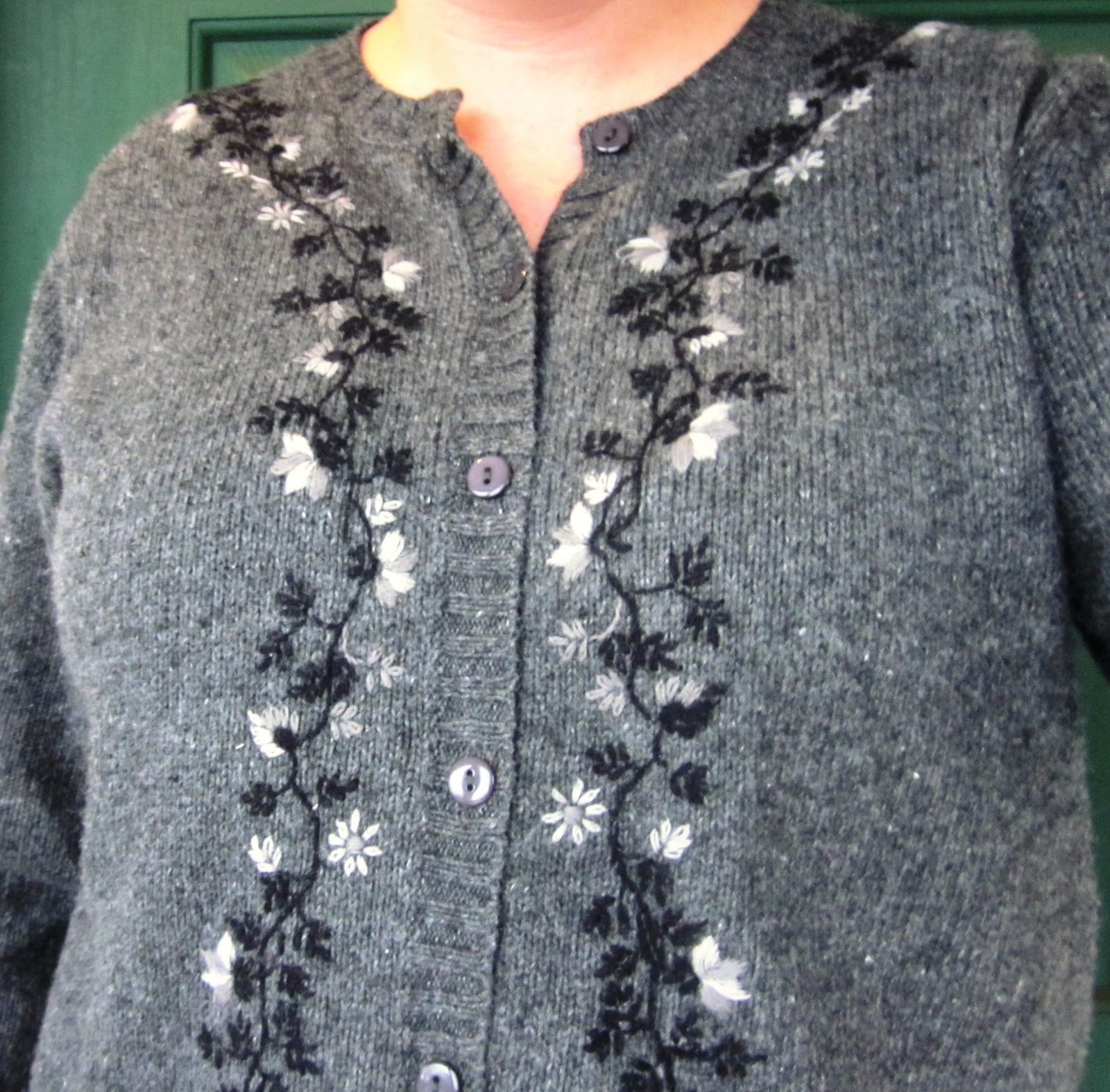 powder blue with polka dots (a hodgepodge): Grandma sweater