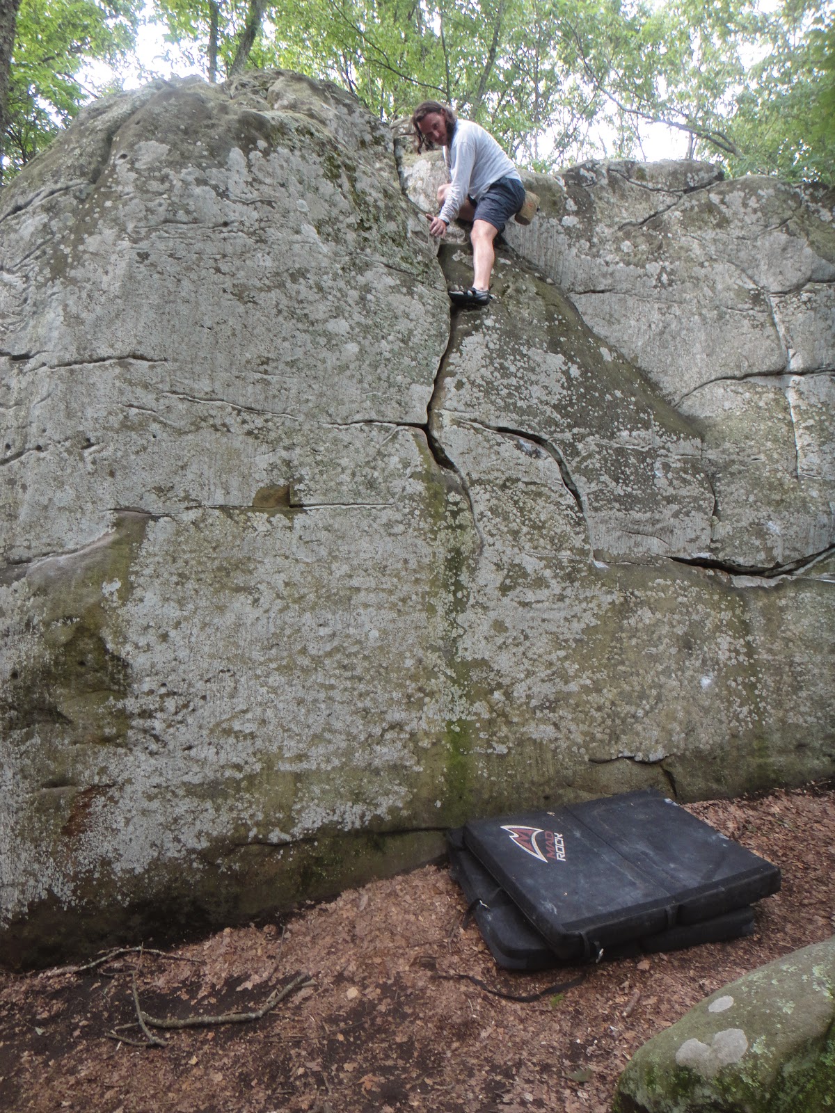 Chris rock climbing at Stone Fort