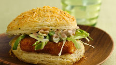 Crunchy Biscuit Fishwiches with Spicy Chile Mayonnaise