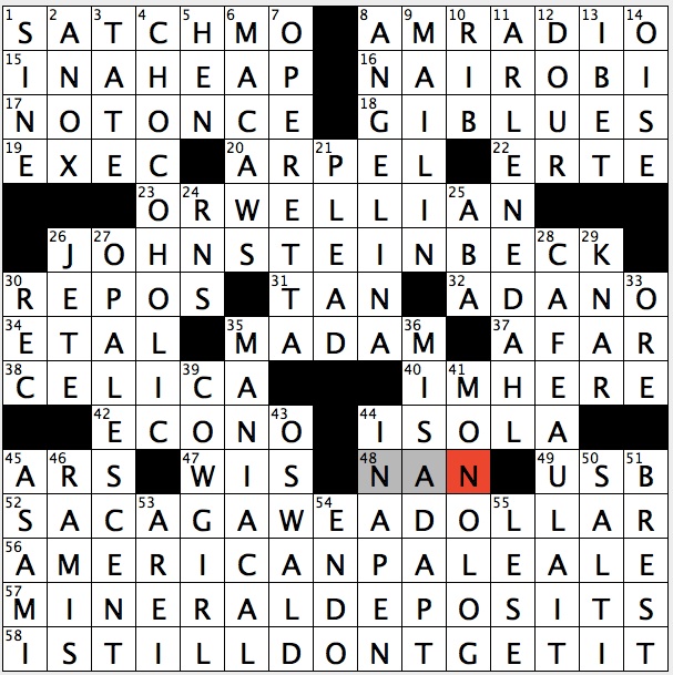 hearty swallow crossword clue